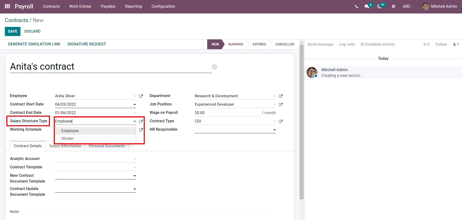 create-and-manage-employee-contracts-with-odoo-15-payroll