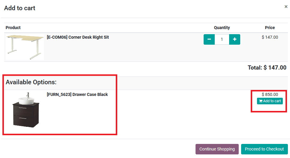 Cross-Selling in Odoo 14 E-commerce Cybrosys