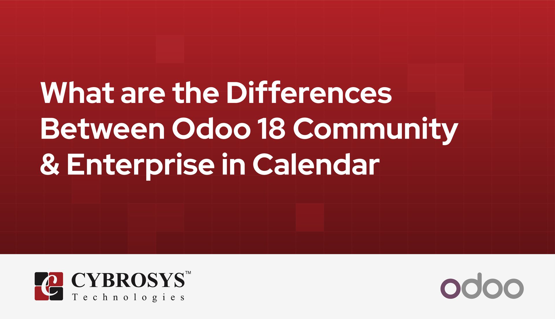 What are the Differences Between Odoo 18 Community & Enterprise in Calendar