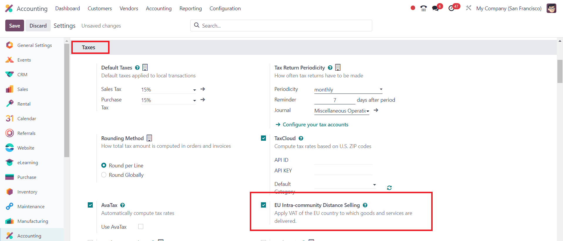 EU Intra-Community Distance Selling in Odoo 17 Accounting-cybrosys