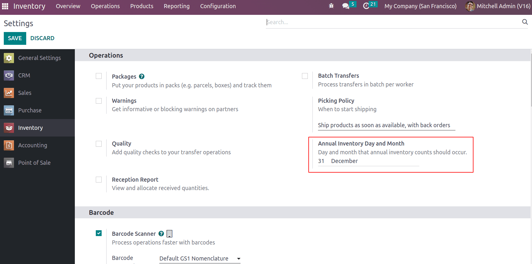 Exploring Cyclic Frequency and Counting Inventory In Odoo 16-cybrosys