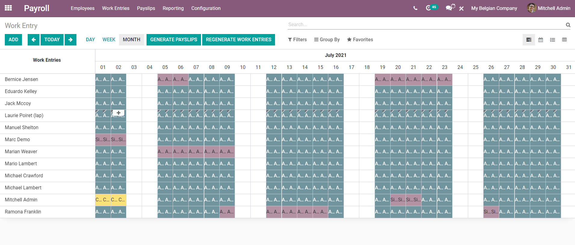 固定薪水包装 - 配置 - 工资单 -  ODOO-Payroll-Module