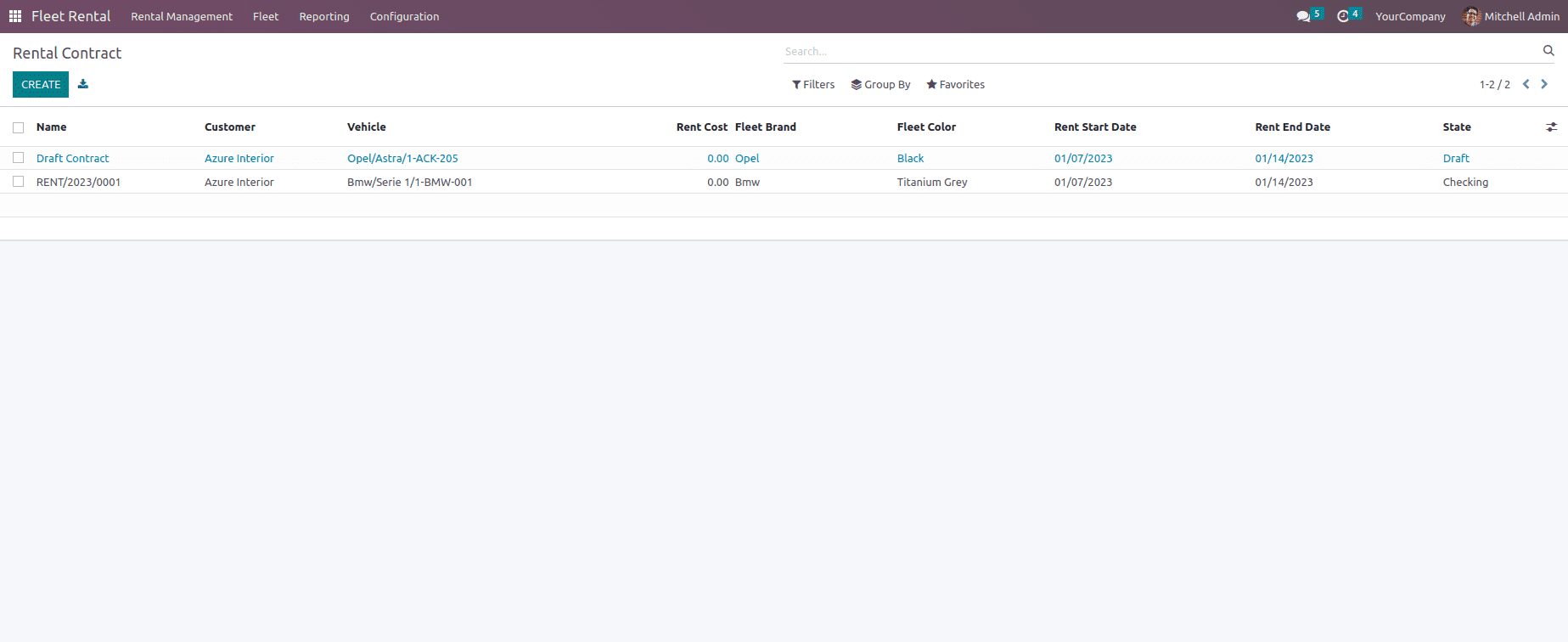 Fleet Rental Management App in Odoo 16-cybrosys