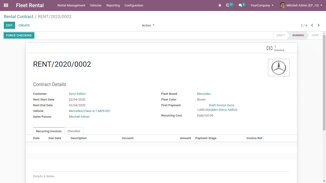 Fleet Rental Management App in Odoo 16-cybrosys