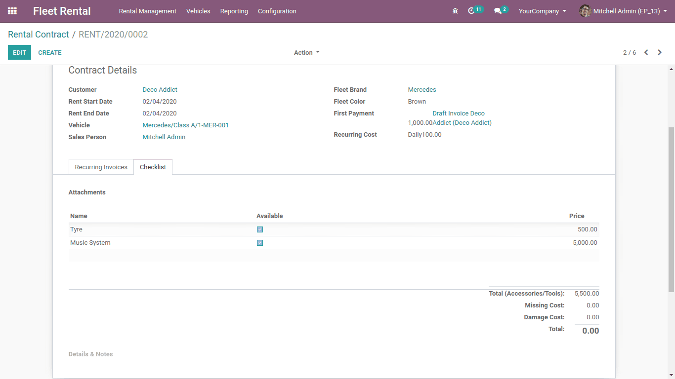 Fleet Rental Management App in Odoo 16-cybrosys