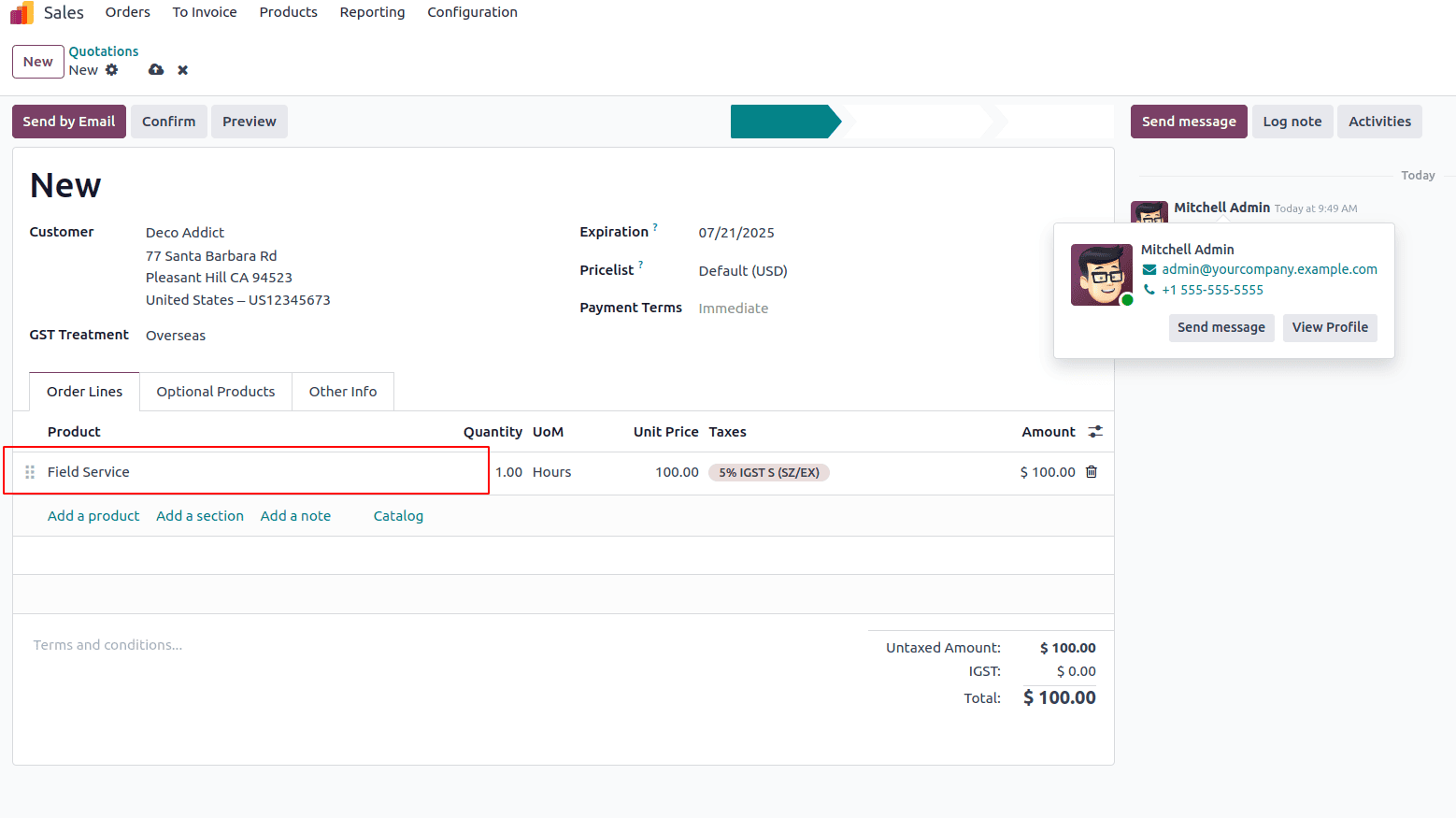 How a Field Service Task Has Been Billed with Odoo 18-cybrosys