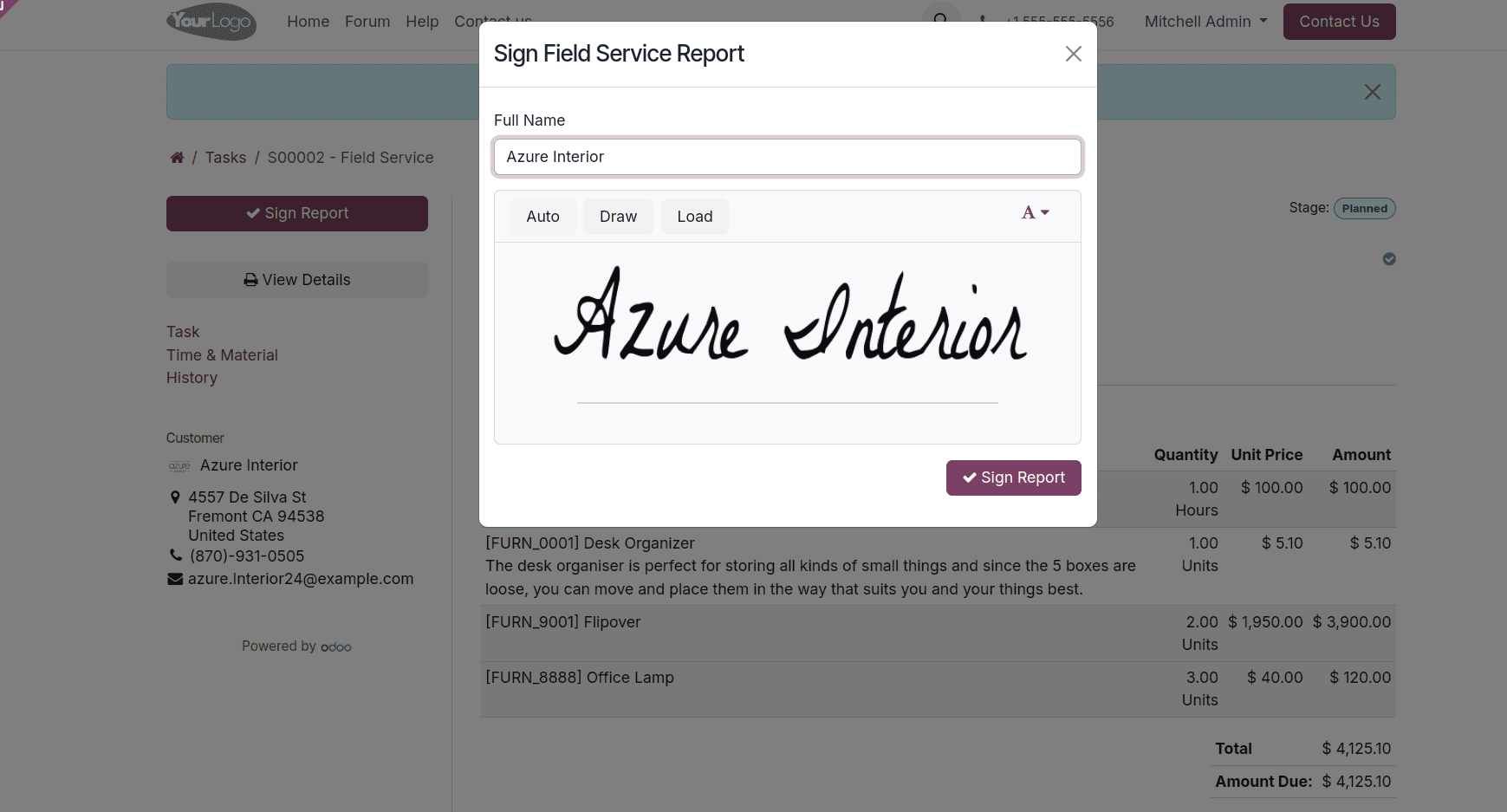 How a Field Service Task Has Been Billed with Odoo 18-cybrosys