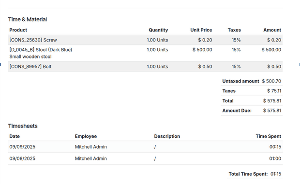 How a Field Service Task Has Been Billed with Odoo 18-cybrosys