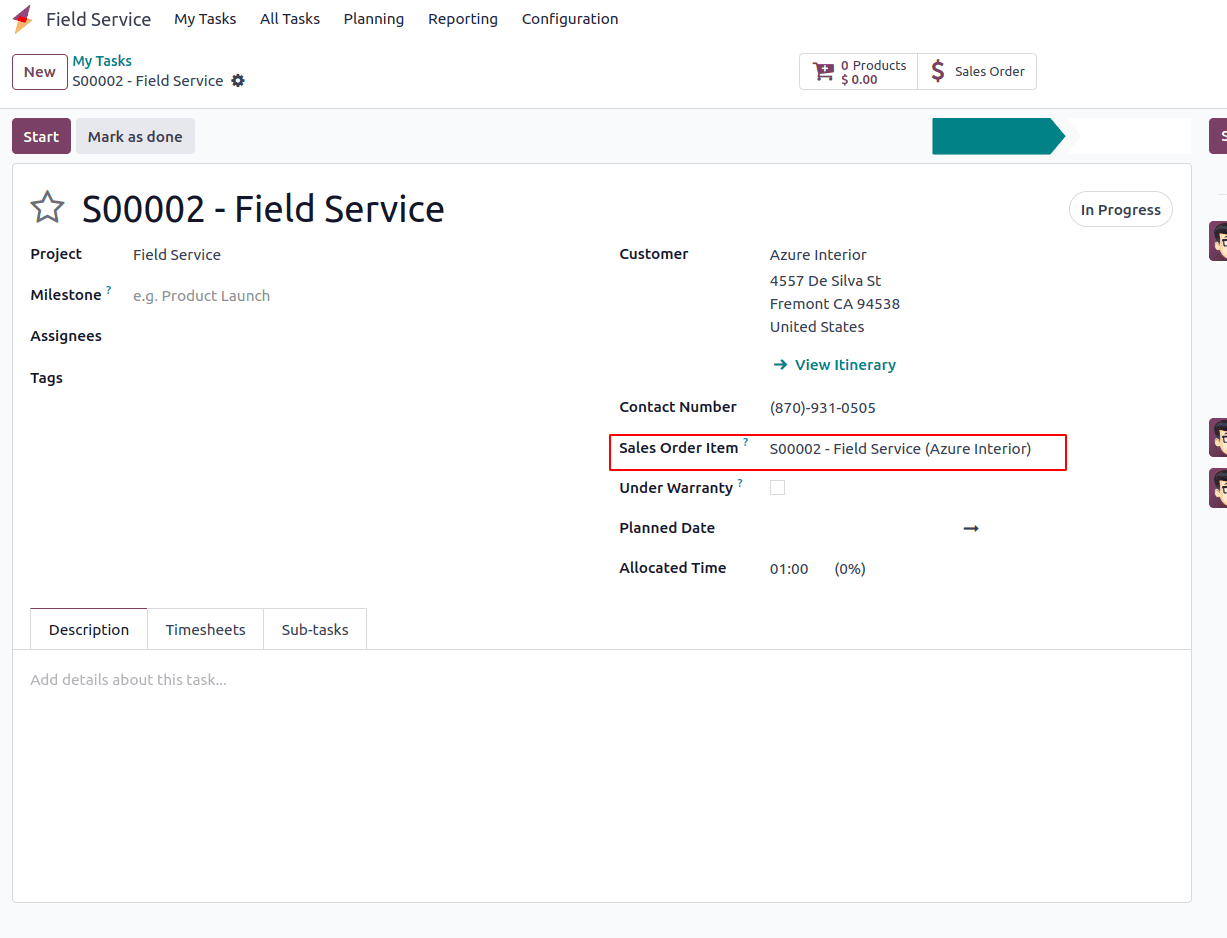 How a Field Service Task Has Been Billed with Odoo 18-cybrosys