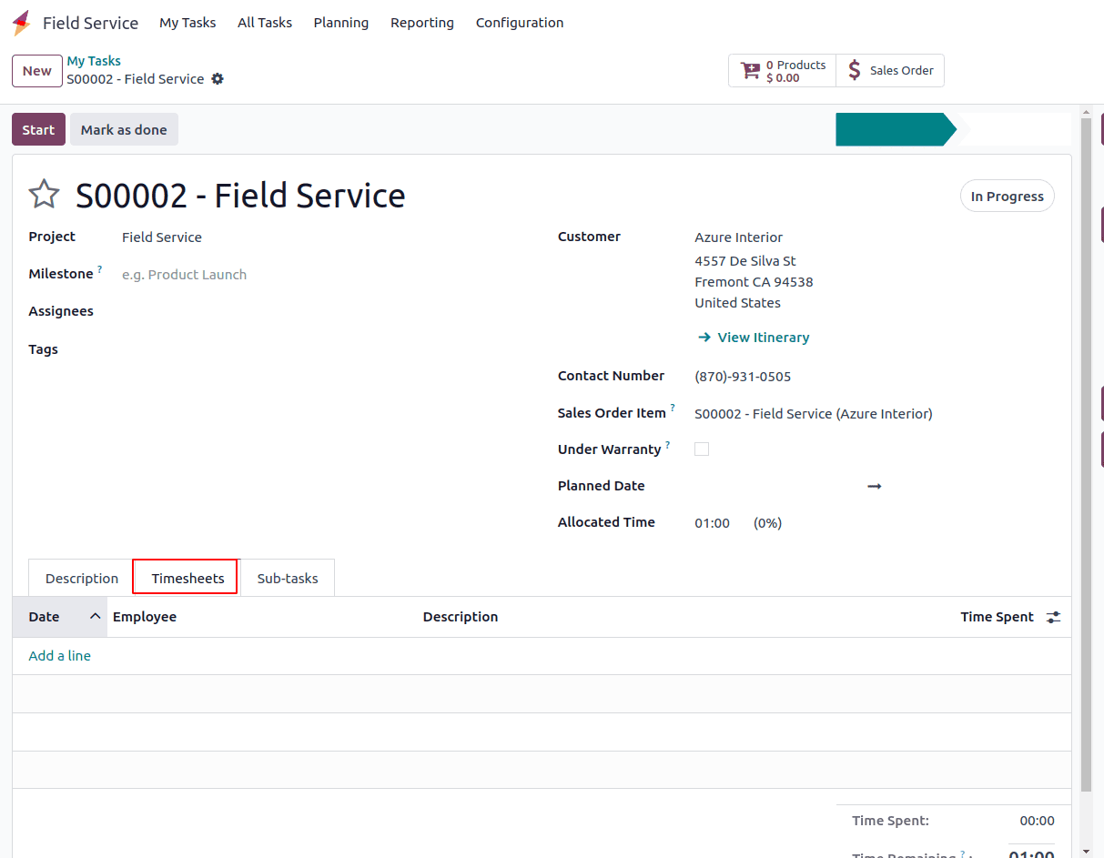 How a Field Service Task Has Been Billed with Odoo 18-cybrosys