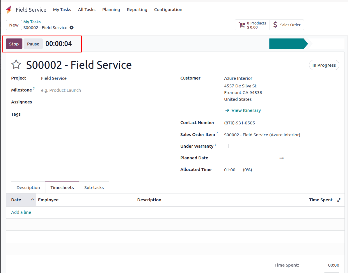 How a Field Service Task Has Been Billed with Odoo 18-cybrosys