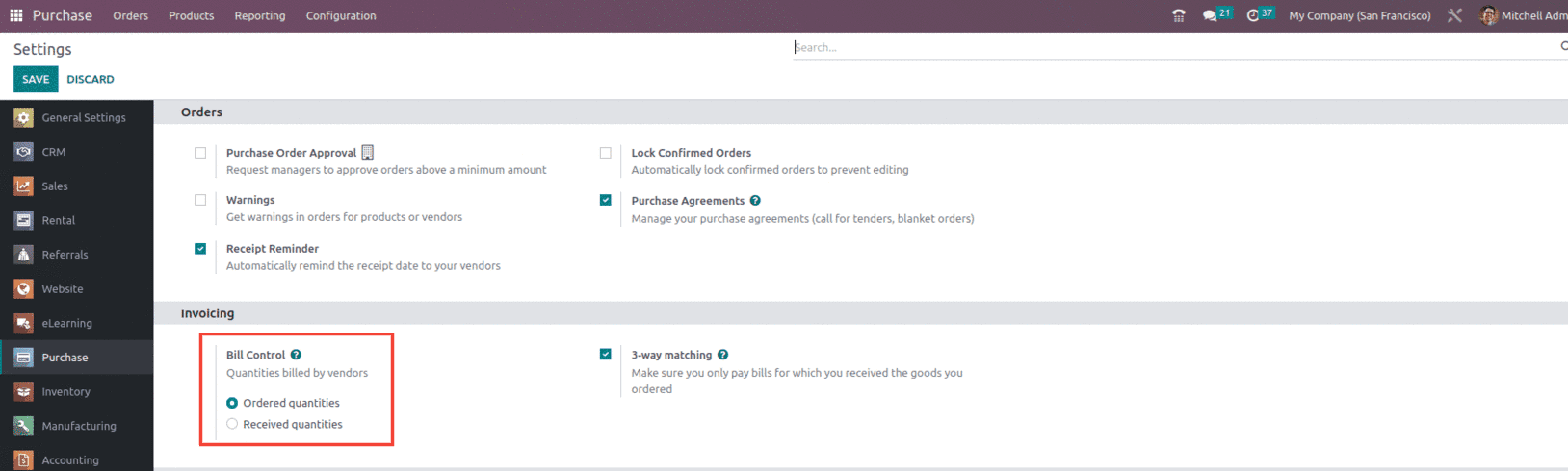 How Bill Control Policies Work in Odoo 16 Purchase App-cybrosys