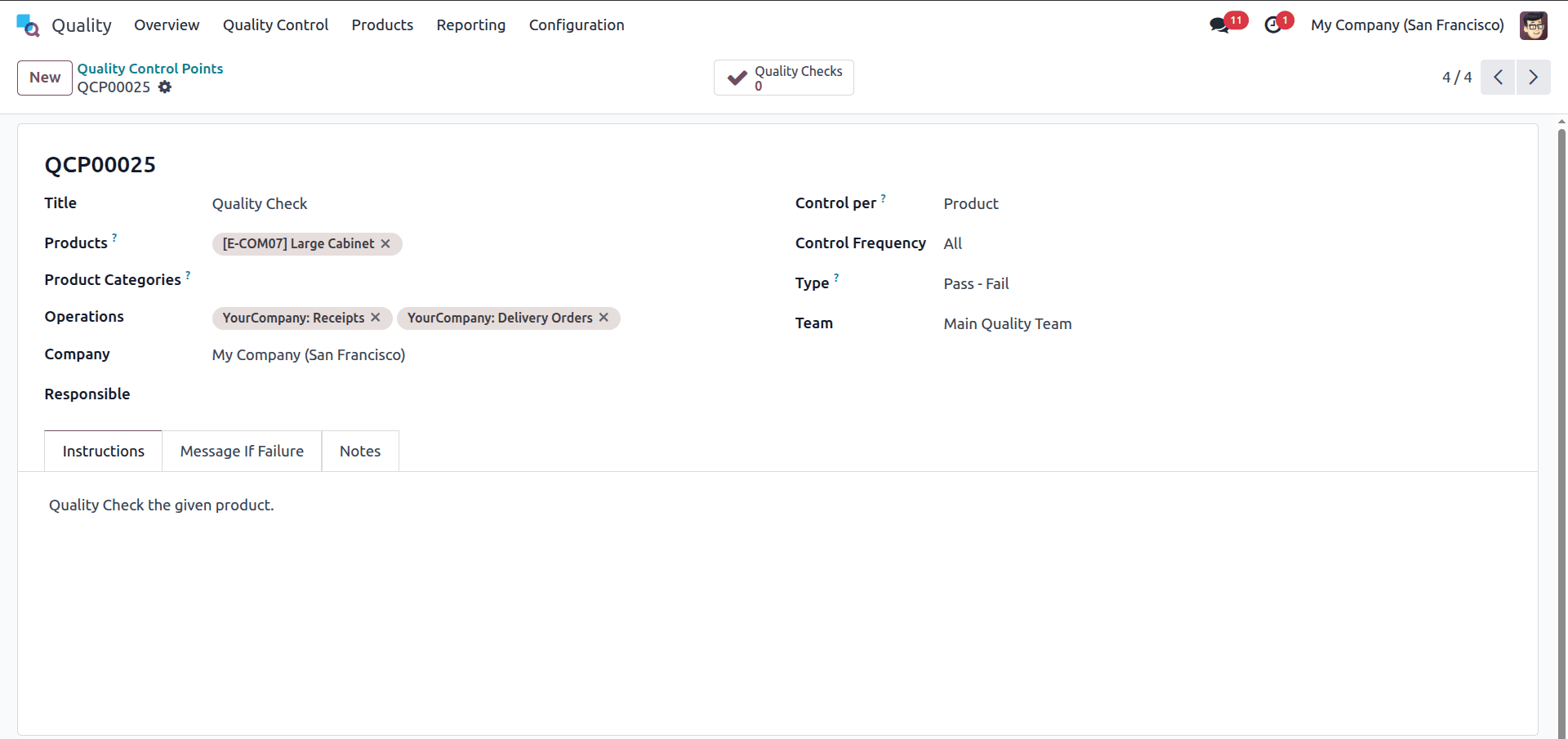 How can we set Quality Control Point On Operation Types in Odoo 18-cybrosys