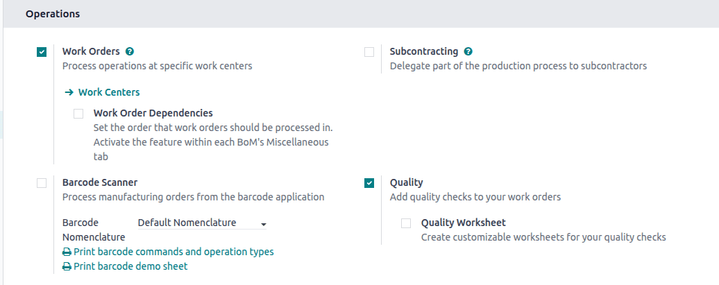 How can we set Quality Control Point On Work Order Operations in Odoo 18-cybrosys