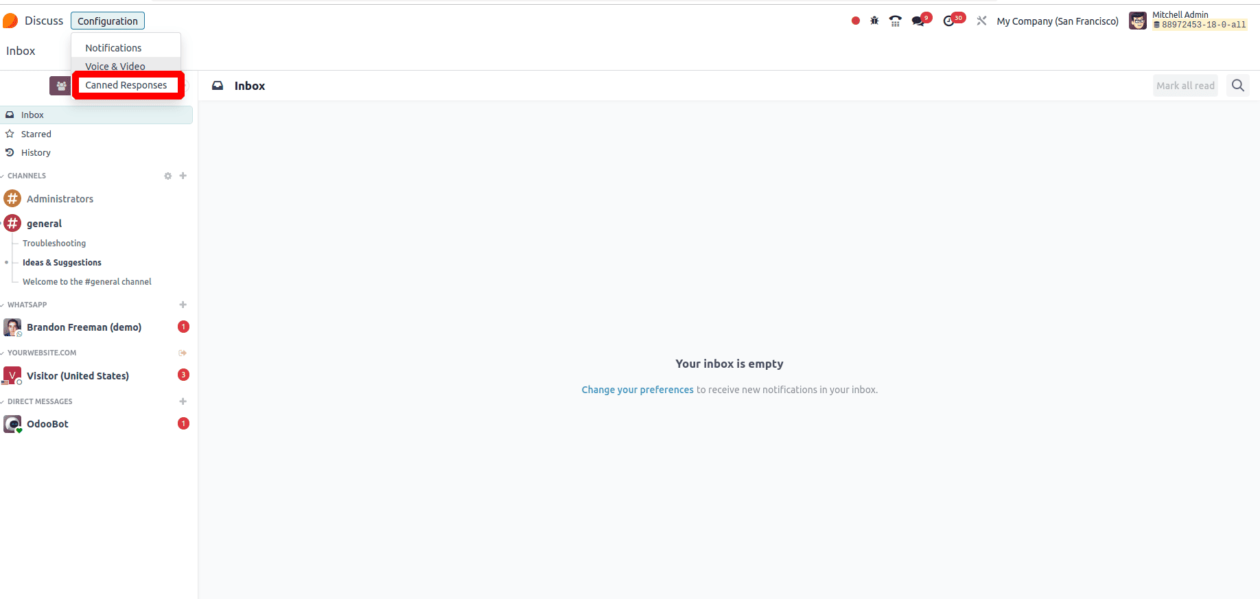 How Canned Responses useful in Odoo 18 Discuss chat-cybrosys