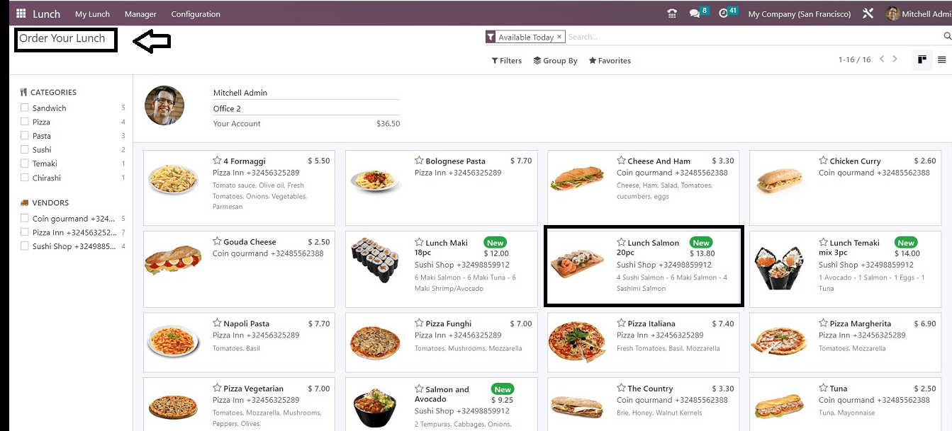 How Does the Odoo 16 Lunch Module Work-cybrosys