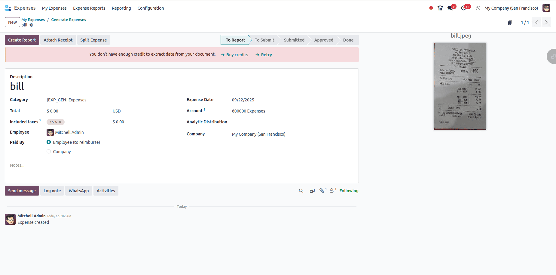 How Employee can Report his Expenses in Odoo 18-cybrosys
