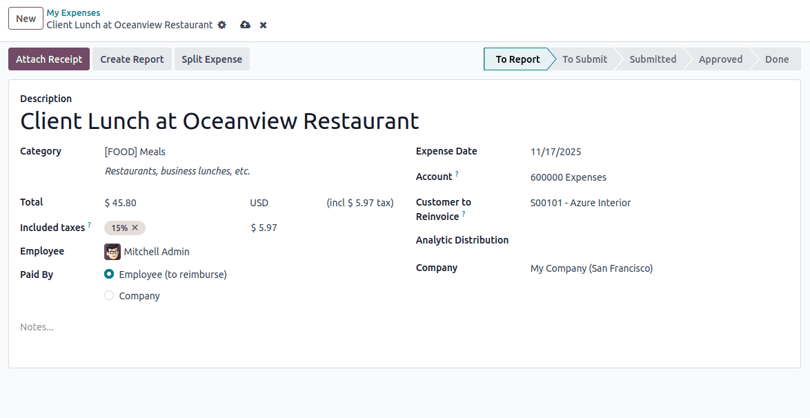 How Employee can Report his Expenses in Odoo 18-cybrosys