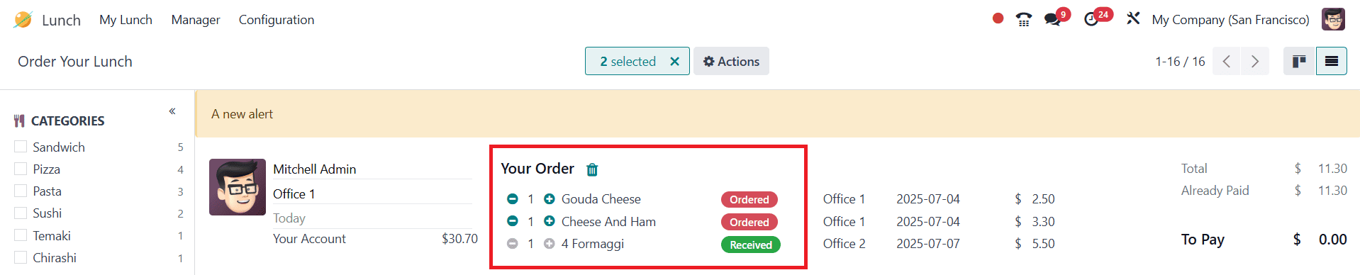 How Employee Lunch Management Can Be Achieved With Odoo 18 Lunch-cybrosys