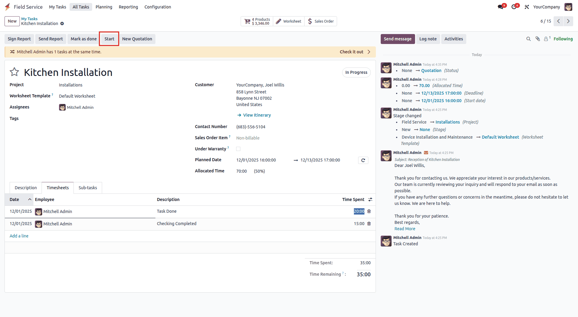 How Field Service Tasks are Managed in Odoo 18-cybrosys