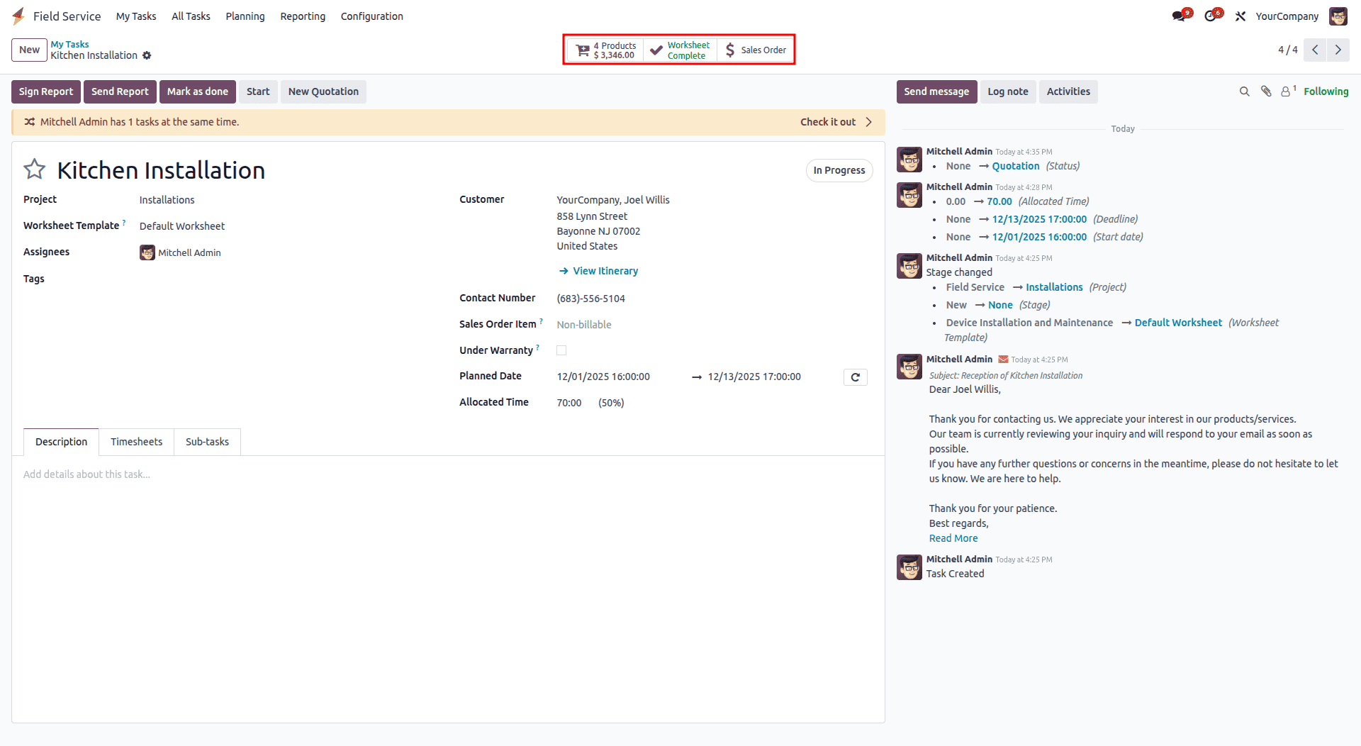 How Field Service Tasks are Managed in Odoo 18-cybrosys