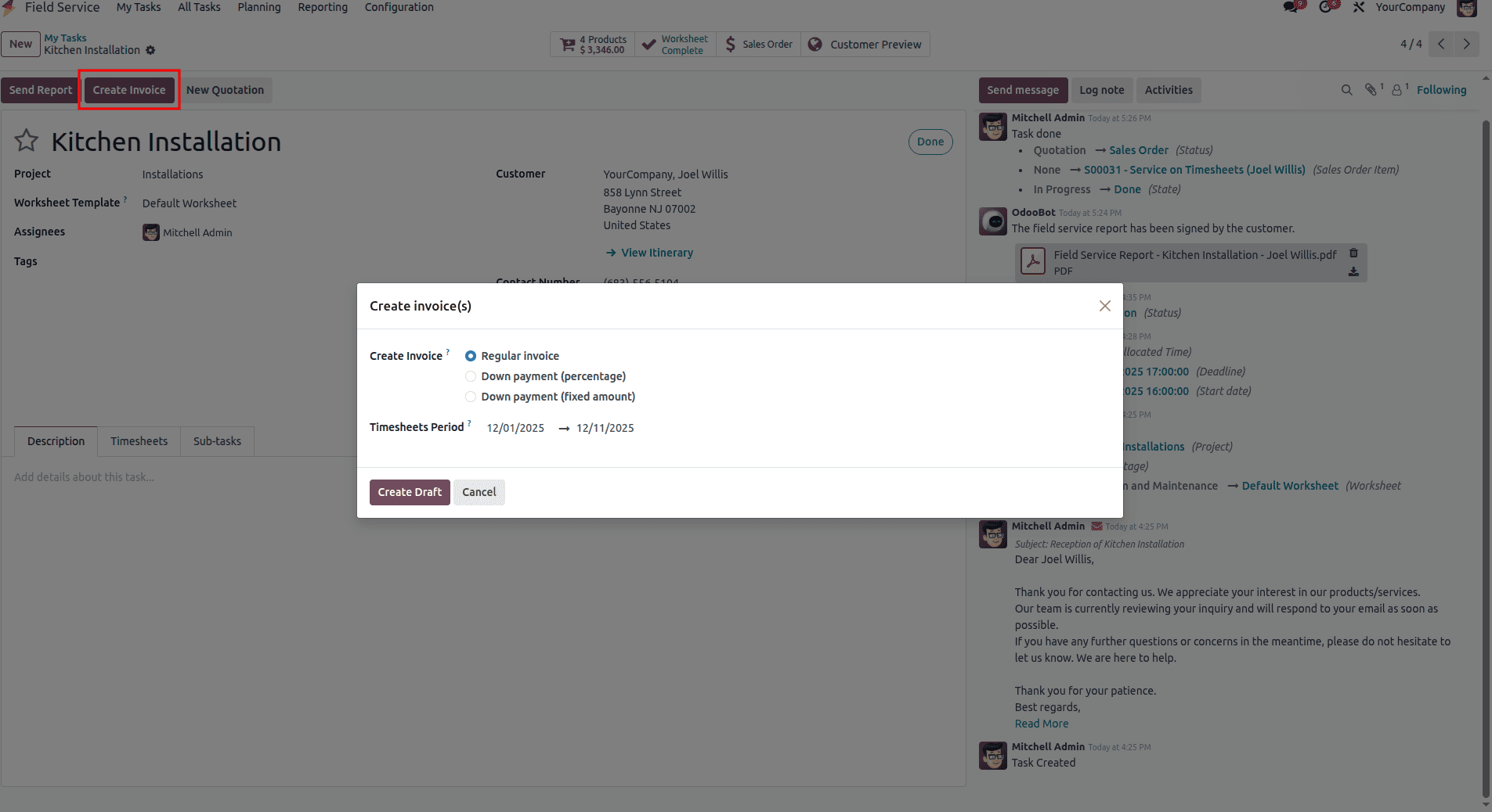 How Field Service Tasks are Managed in Odoo 18-cybrosys