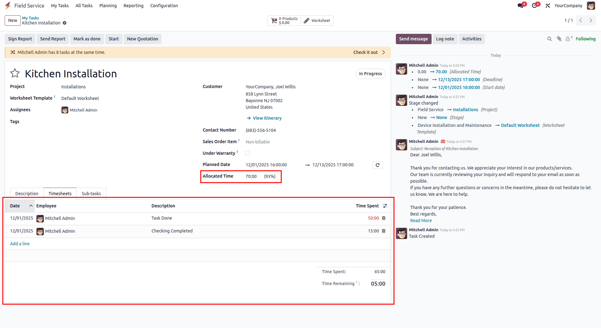 How Field Service Tasks are Managed in Odoo 18-cybrosys
