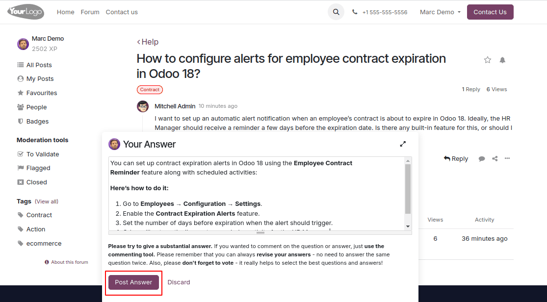 How Forum Can be Managed in Odoo 18-cybrosys