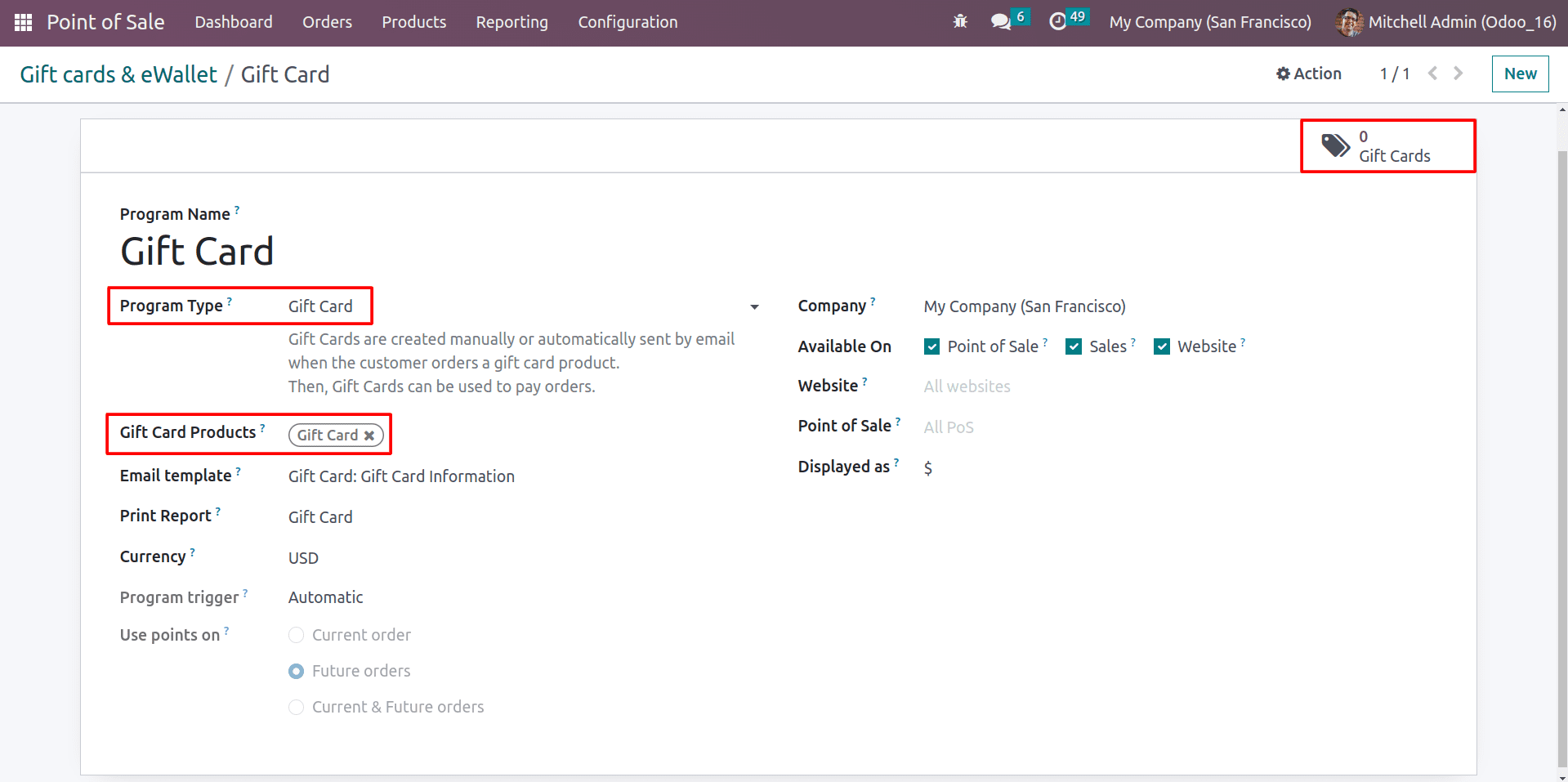 How Gift Cards Works in Odoo 16 POS-cybrosys