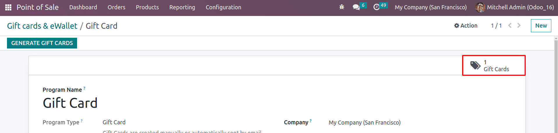 How Gift Cards Works in Odoo 16 POS-cybrosys