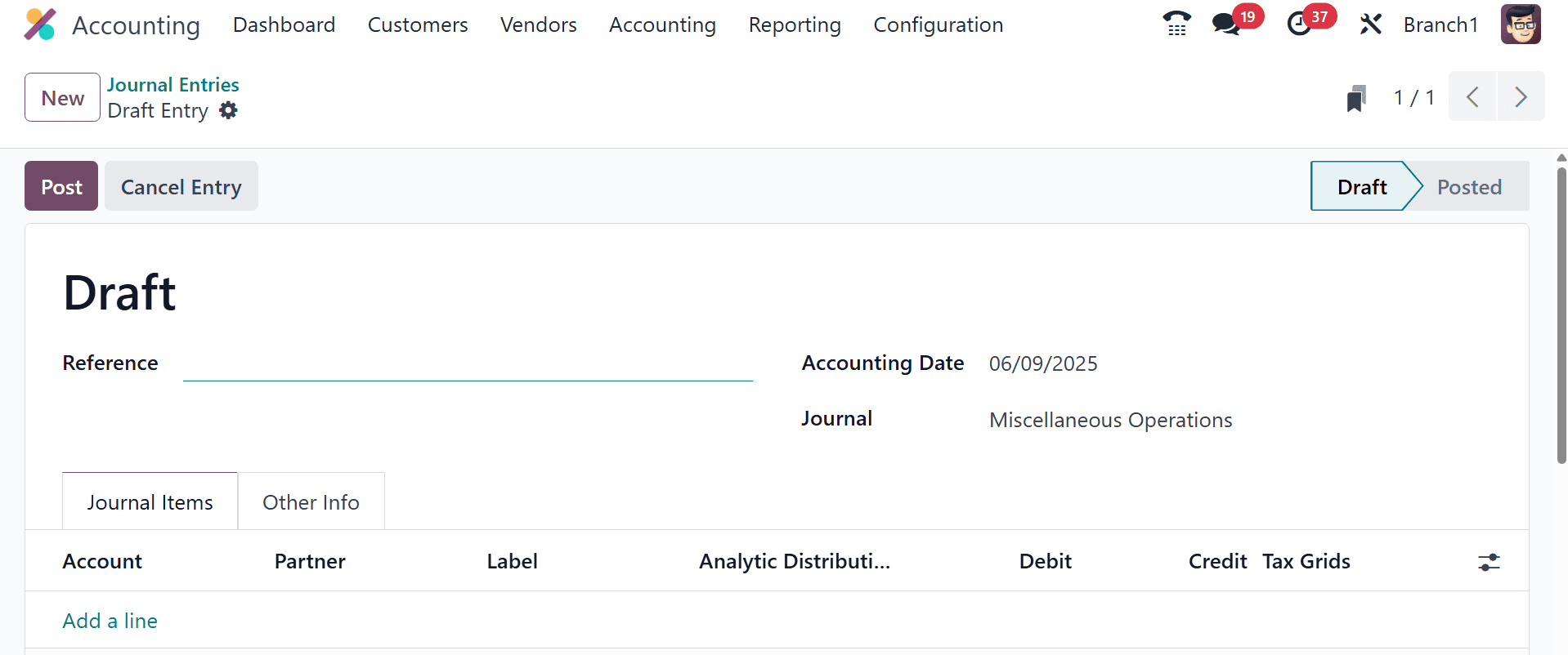 How Journal Entries & Journal Items are Recorded in Odoo 18 Accounting-cybrosys