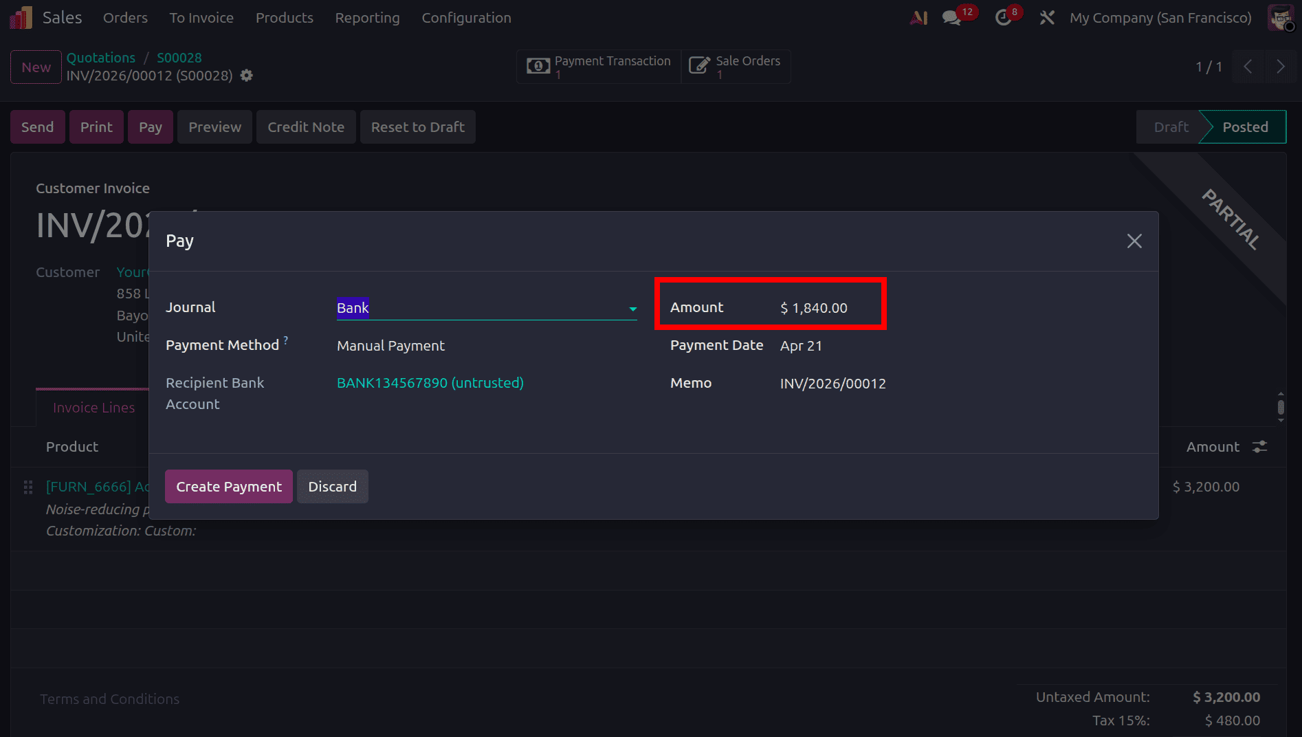 How Partial Payments Work in Odoo 19 Sales Confirmations-cybrosys