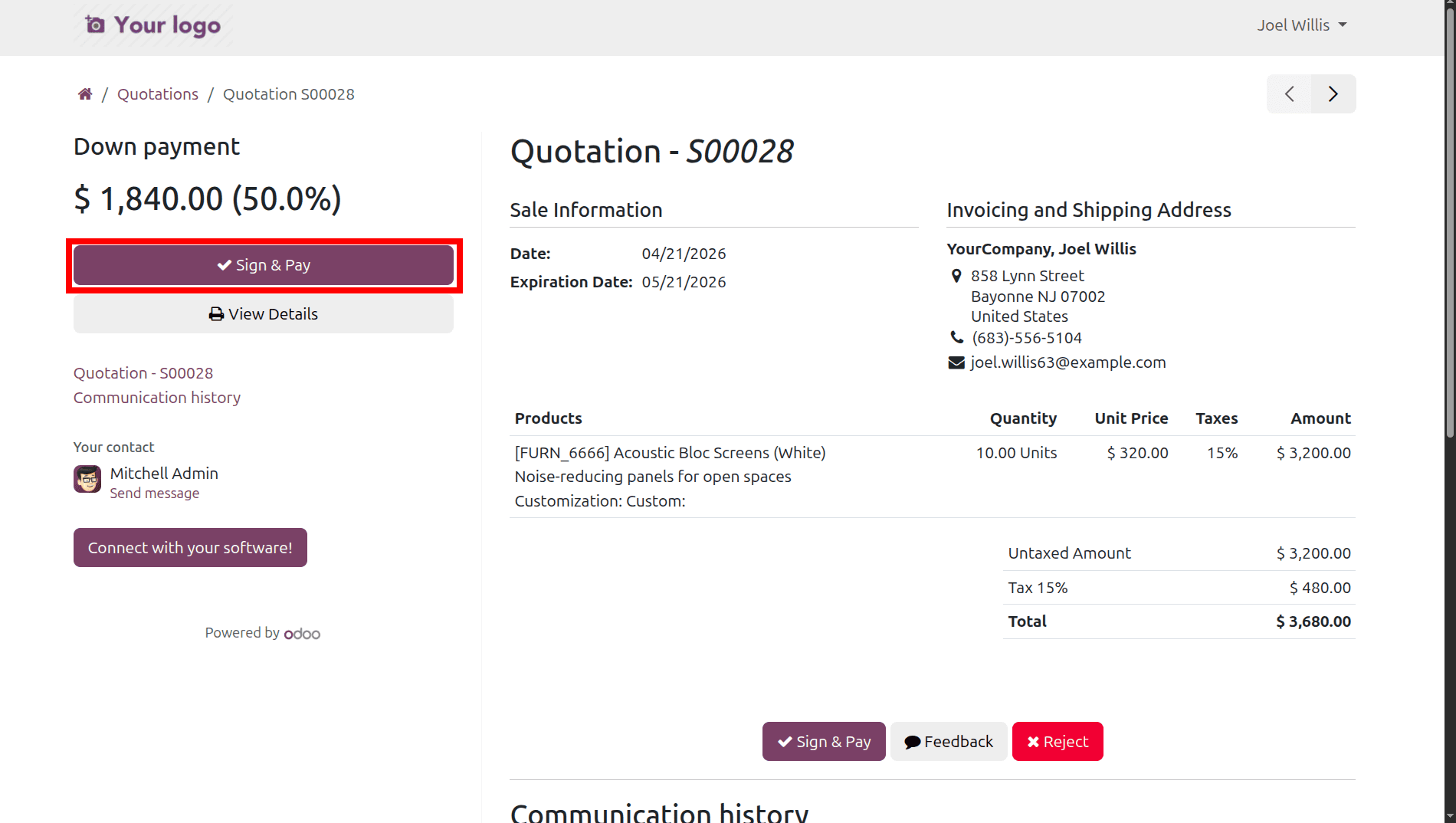 How Partial Payments Work in Odoo 19 Sales Confirmations-cybrosys