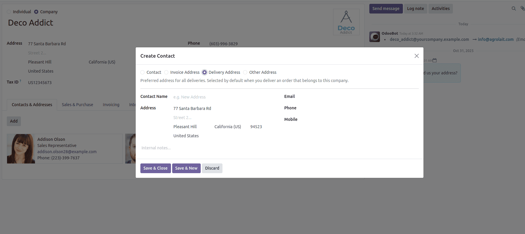 How Partner Addresses are Managed in Odoo 18-cybrosys