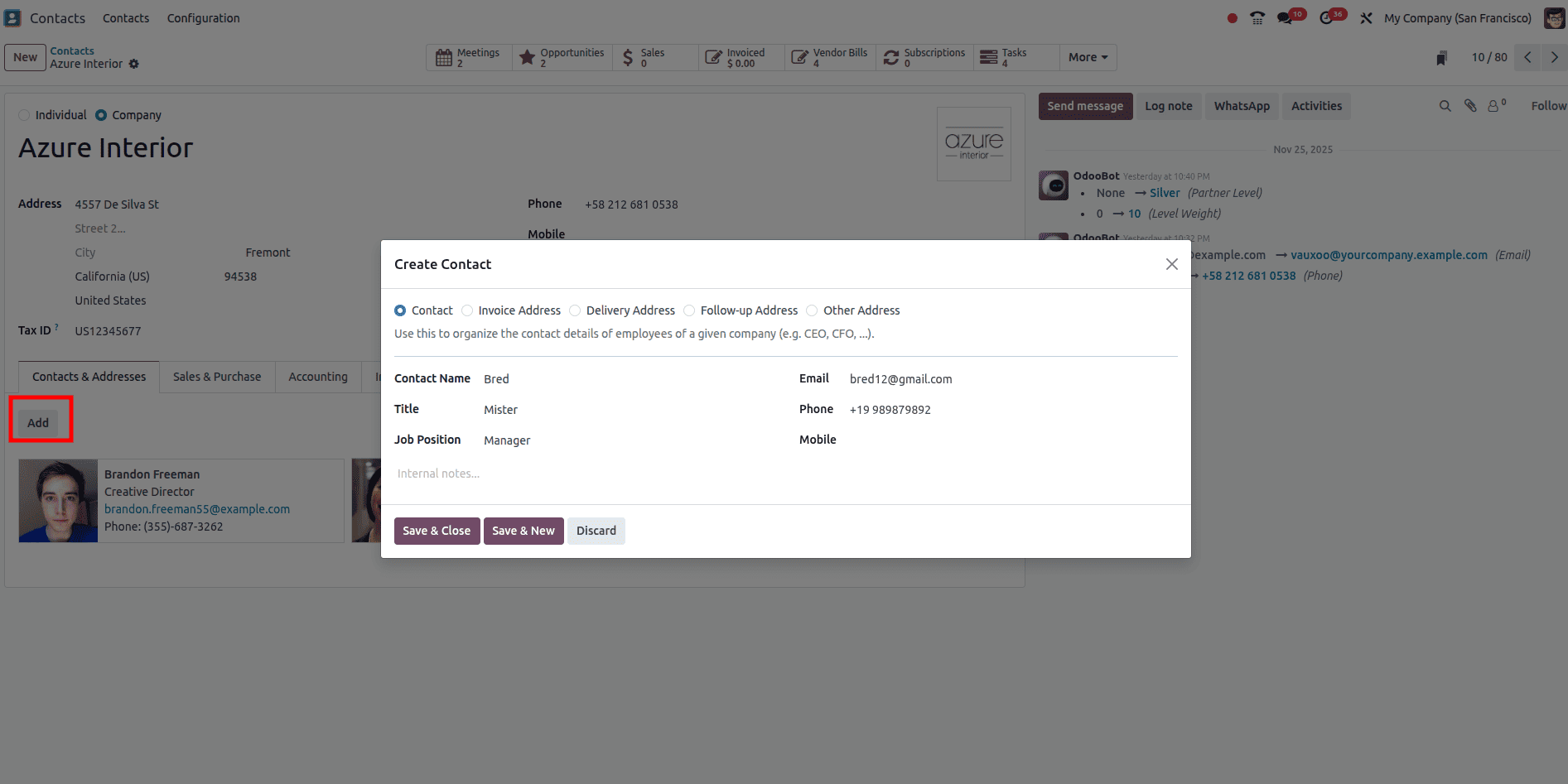 How Partner Addresses are Managed in Odoo 18-cybrosys