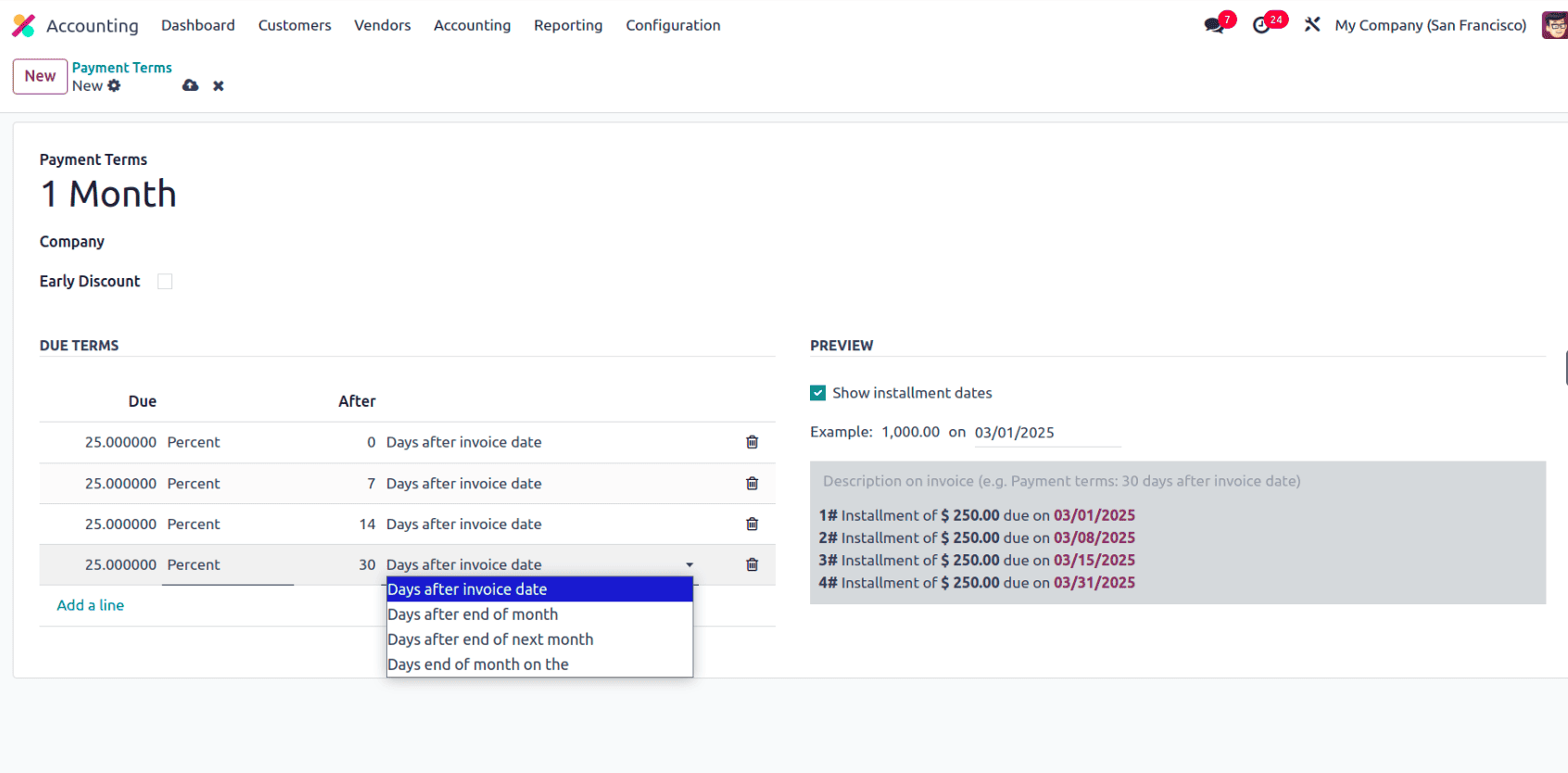 How Payment Terms are Configured in Odoo 18-cybrosys