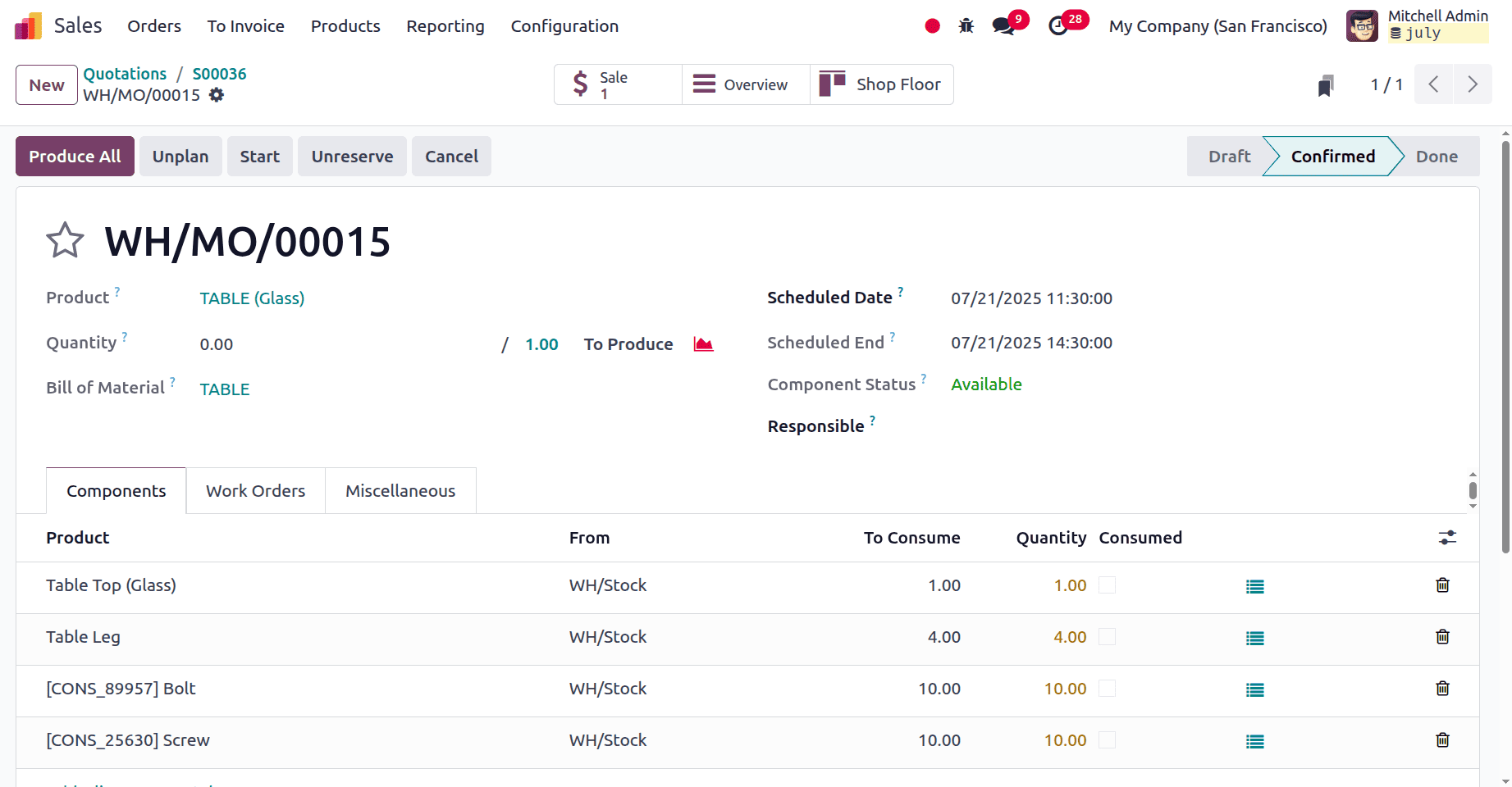 How Production of Each Variant is Routed to Multiple Workcenters in Odoo 18-cybrosys