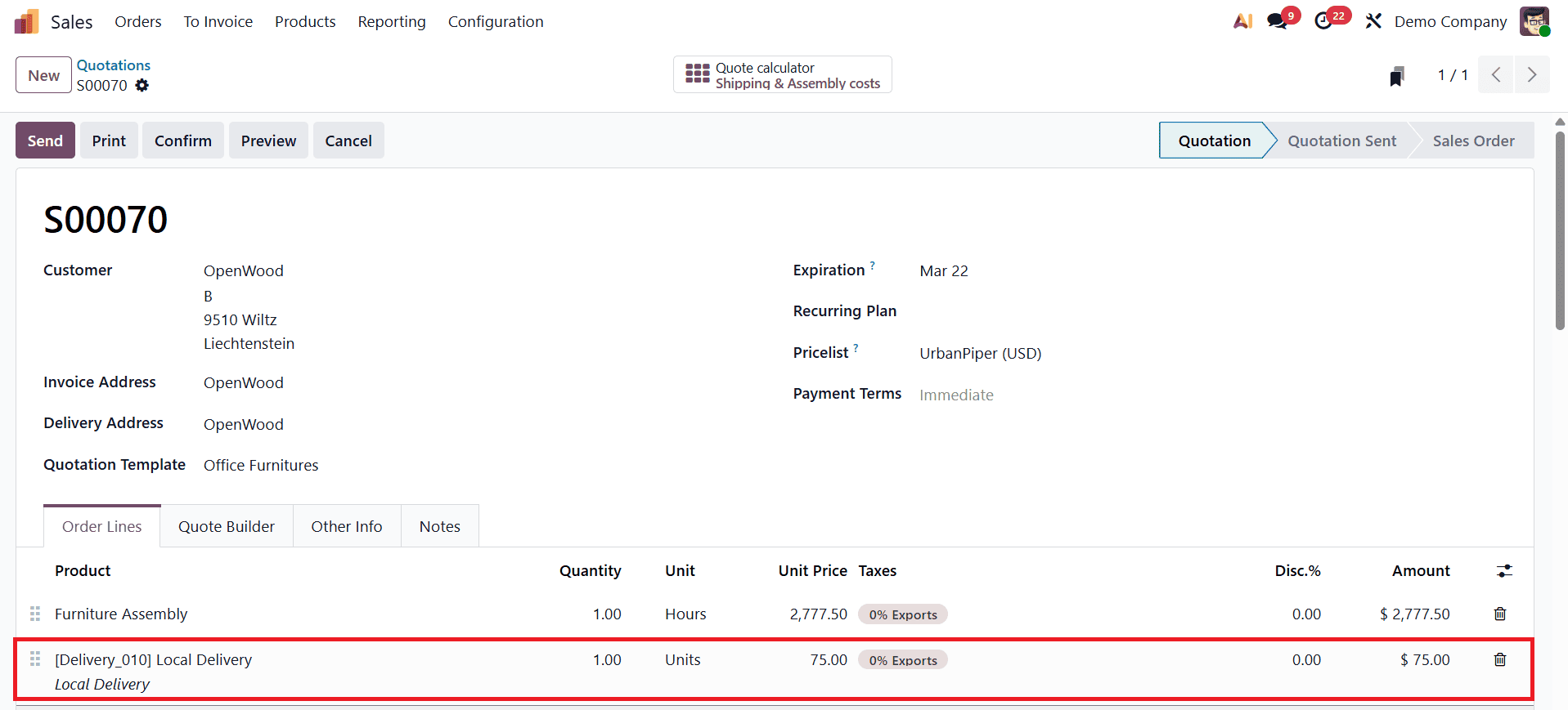 How Quotation Calculator Works In Odoo 19-cybrosys