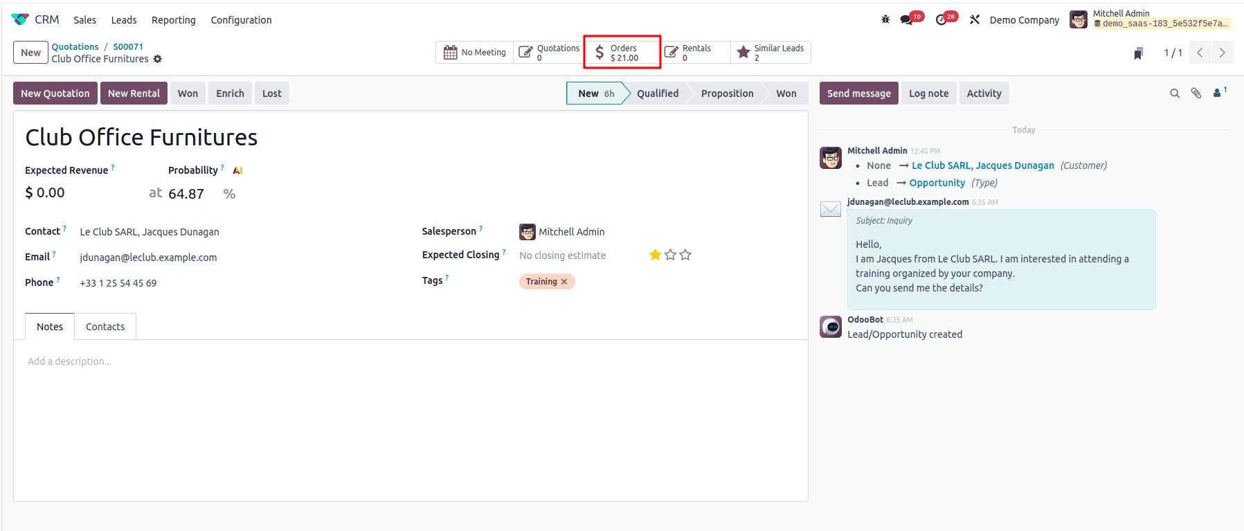 How Sales are Generated From Leads in Odoo 18-cybrosys