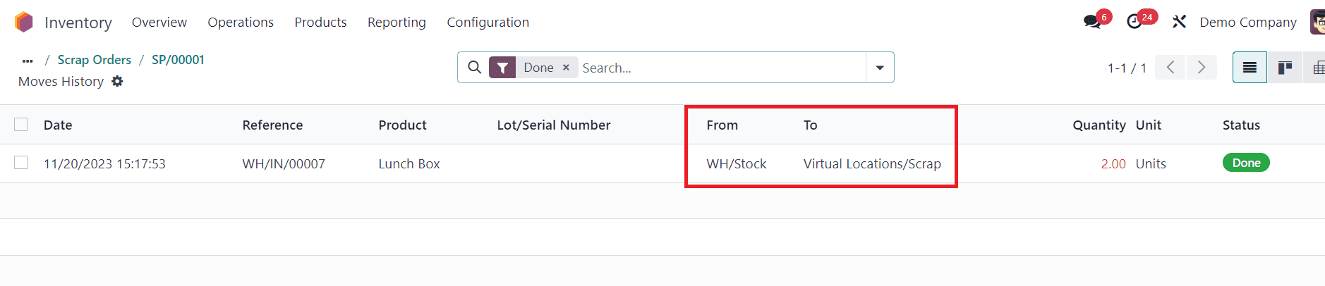 How Scraping Affects the Inventory Value in Odoo 17-cybrosys