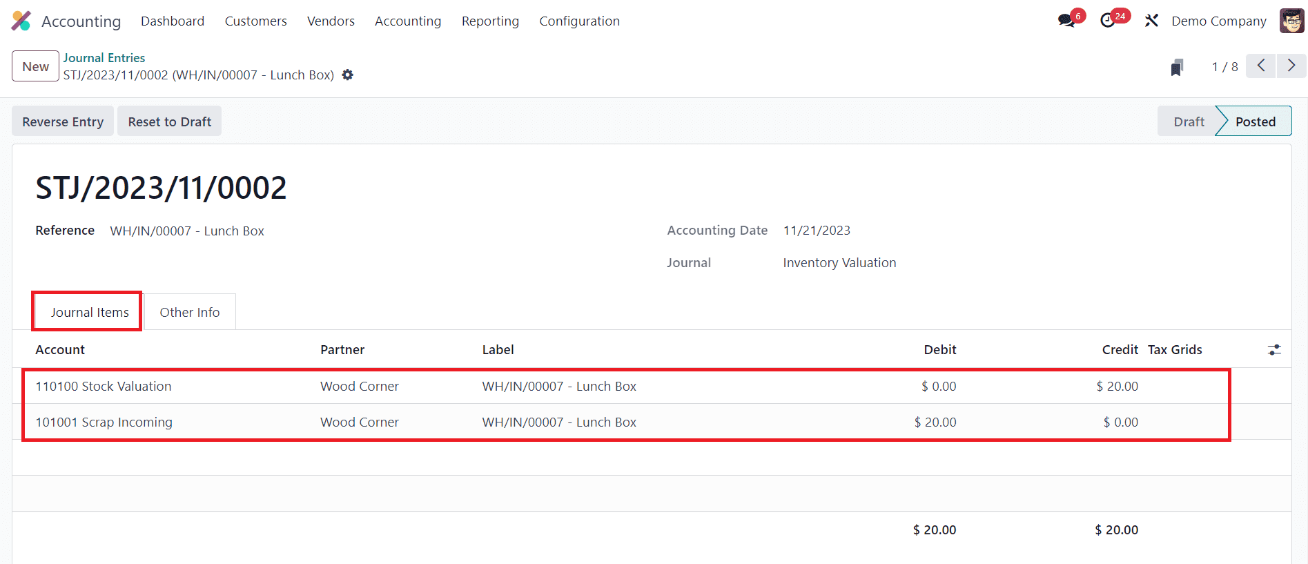 How Scraping Affects the Inventory Value in Odoo 17-cybrosys