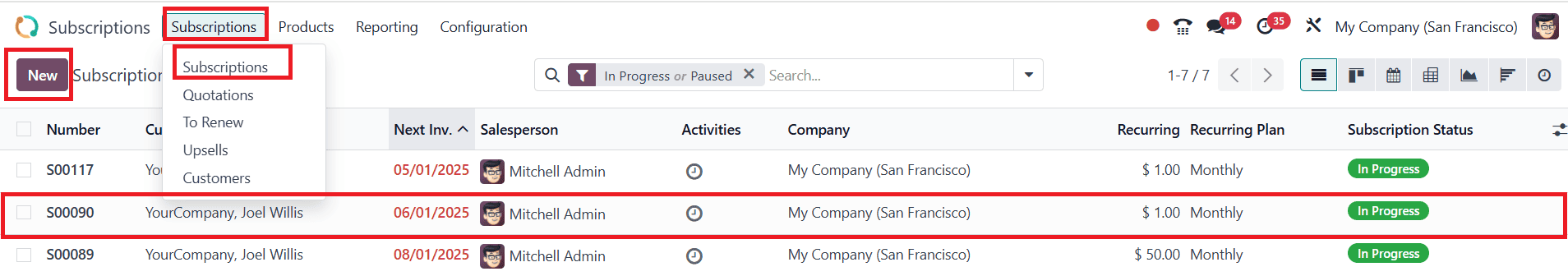 How Subscription can be Closed and Re-opened in Odoo 18-cybrosys