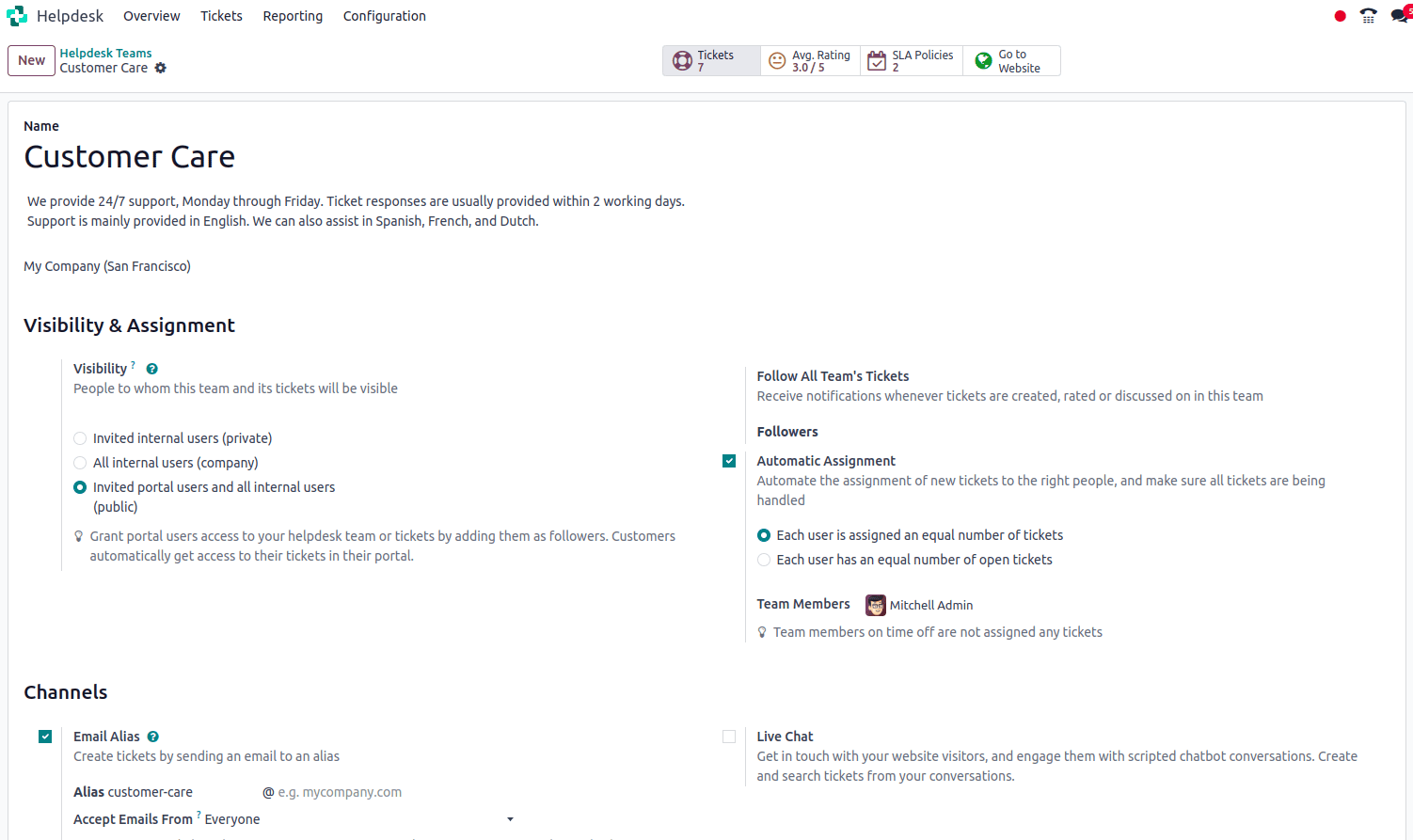 How the Automatic Helpdesk Ticket Assignment Handled in Odoo 18-cybrosys