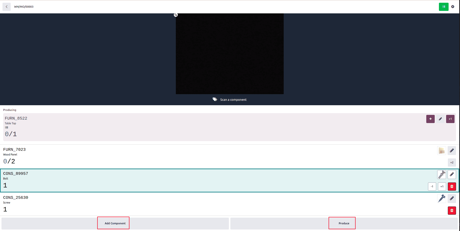 How the Barcode Application Helps in the Processing of Manufacturing Orders in Odoo 18-cybrosys