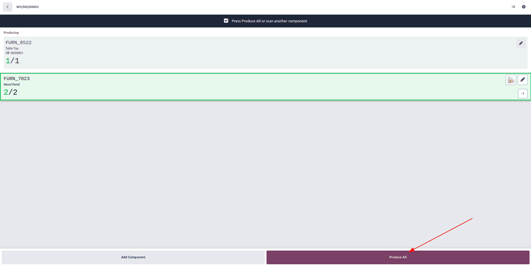How the Barcode Application Helps in the Processing of Manufacturing Orders in Odoo 18-cybrosys