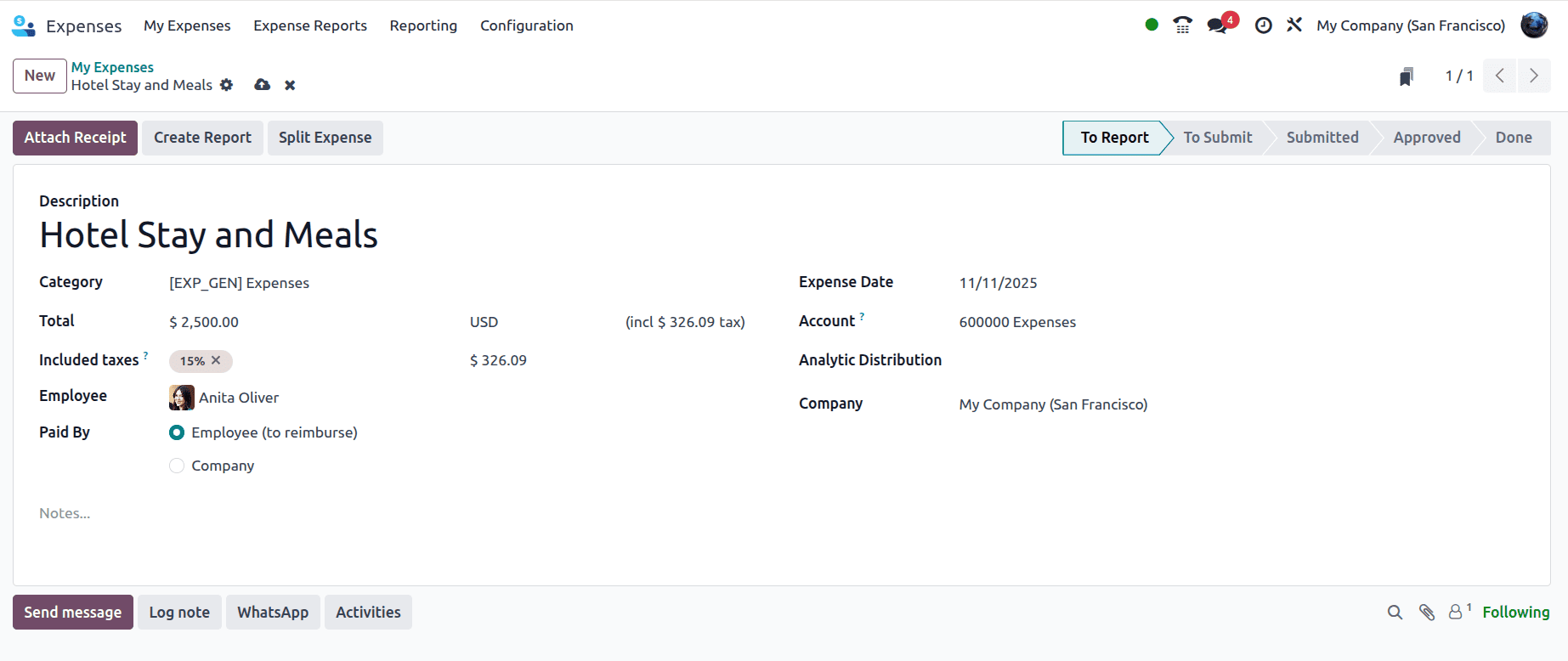 How the Employee Expense can be Reimbursed with Odoo 18 Expenses-cybrosys