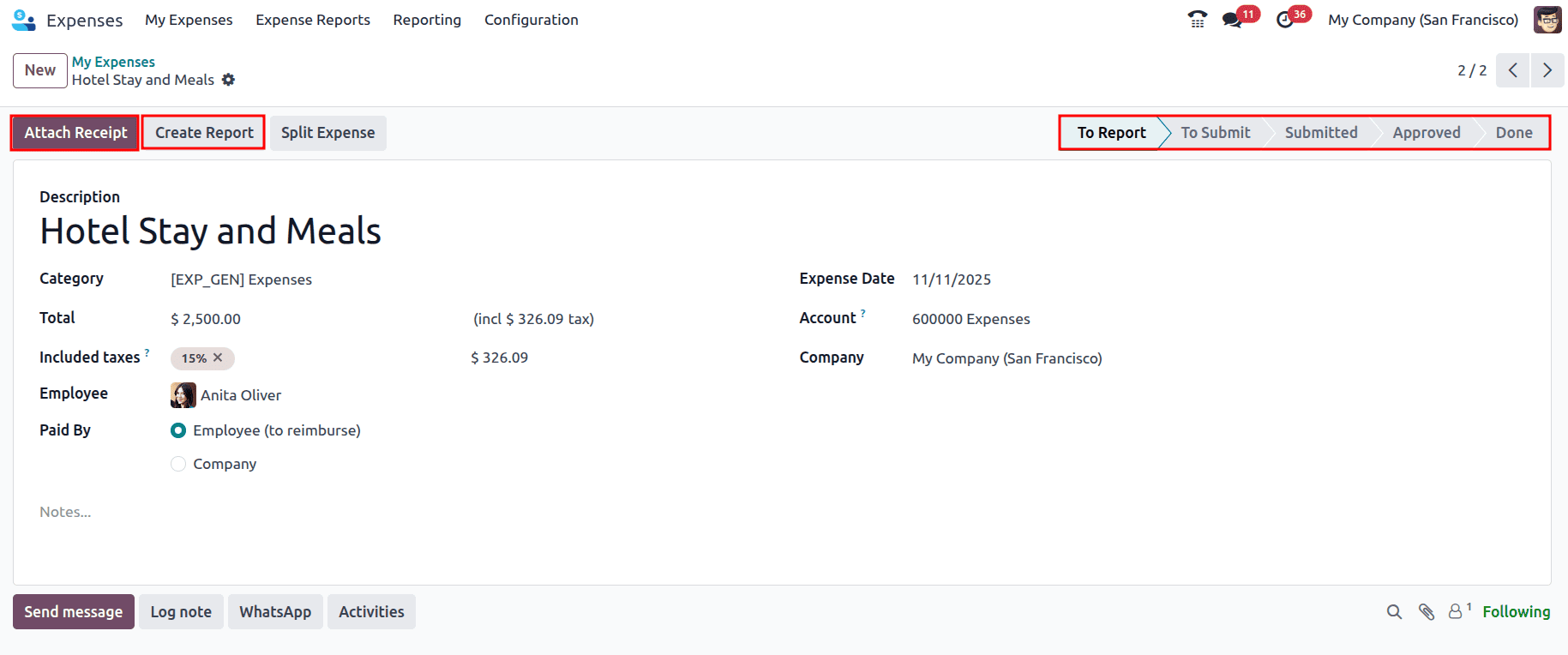 How the Employee Expense can be Reimbursed with Odoo 18 Expenses-cybrosys
