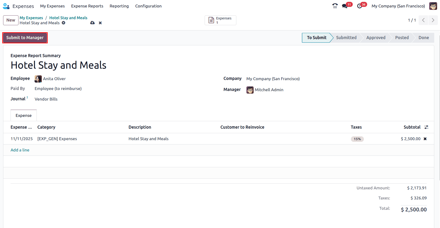 How the Employee Expense can be Reimbursed with Odoo 18 Expenses-cybrosys