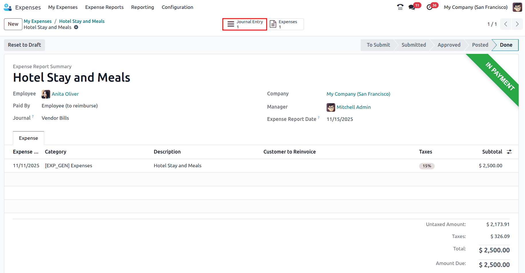 How the Employee Expense can be Reimbursed with Odoo 18 Expenses-cybrosys