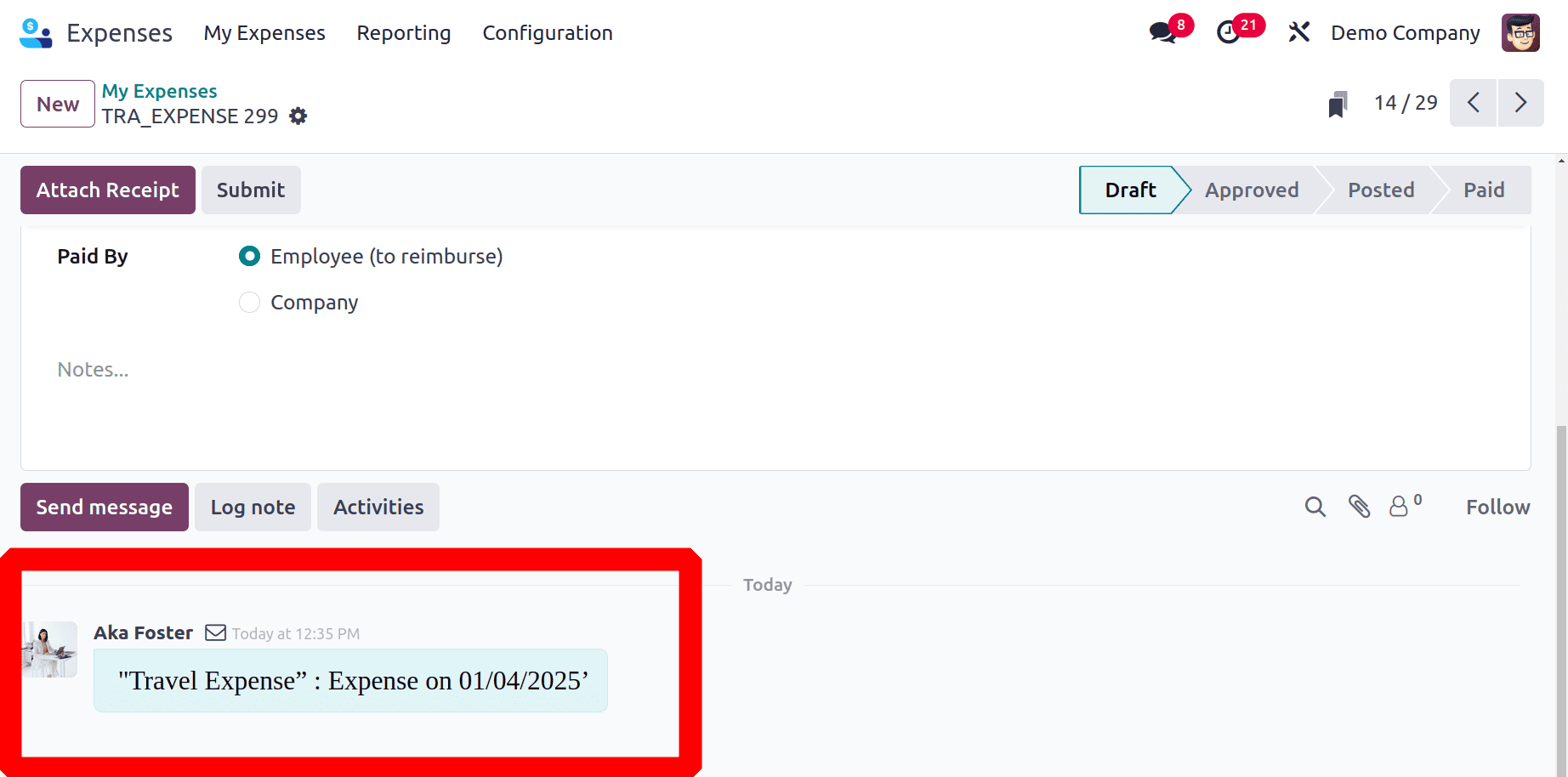 How the Expense Report is Generated Upon Incoming Email in Odoo 18 Expense-cybrosys